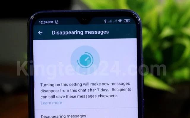 Whatsapp disappearing messages feature