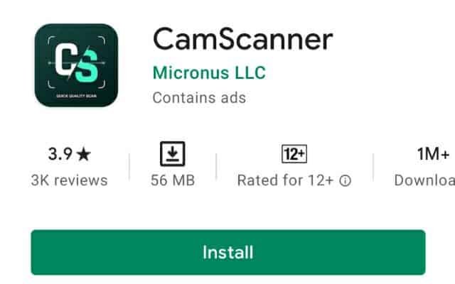 Camscanner app