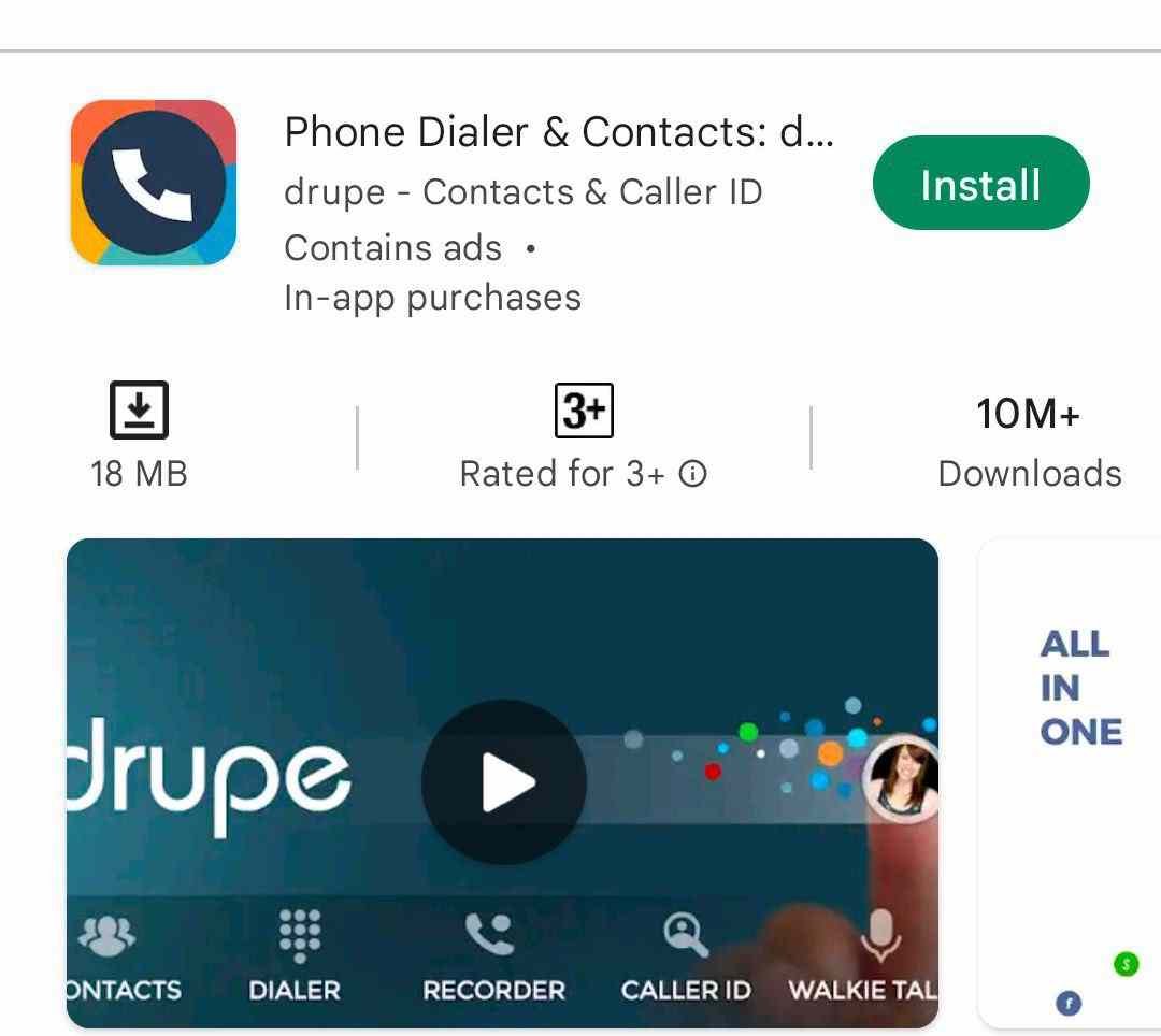 Phone Dialer & contacts drupe app
